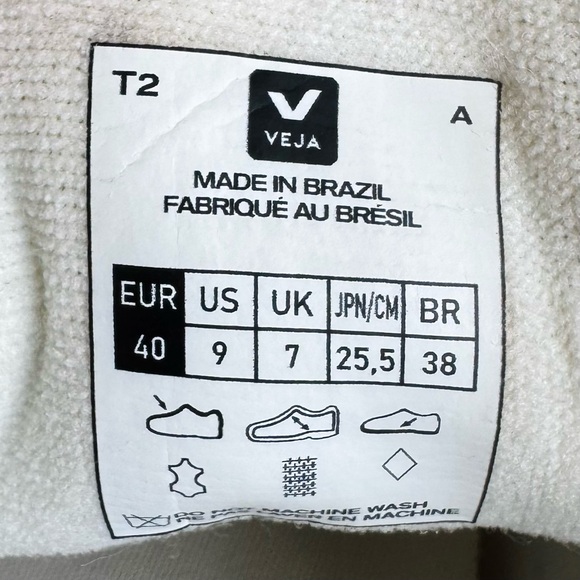 Veja V12 Sneakers Women Size 9 White Beige Learher Lace Up Shoes - Picture 13 of 13